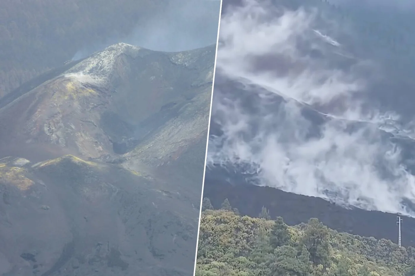 Lluvia que se evapora al instante: el fenómeno geológico del volcán Tajogaite en La Palma